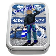 Personalised West Brom Tobacco Tin Football 2oz Baccy Tin Skin Head SK62