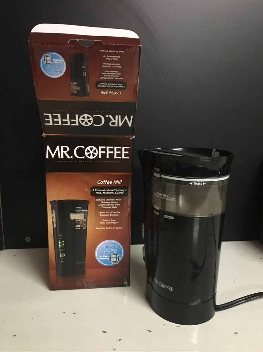 Mr. Coffee Electric Coffee Grinder|Coffee Bean Grinder| Spice Grinder, Black