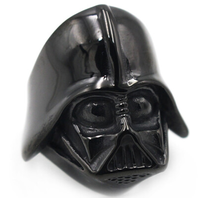 Star Knight Darth Vader Helmet Ring Stainless Steel Black Warrior