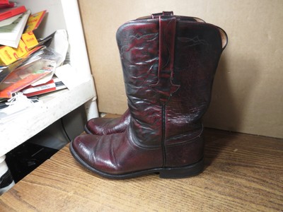 Lucchese L8284 Black Cherry Smooth Ostrich Men display picture 2