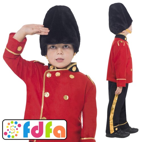 Smiffys British Busby Guard Soldier Childs Kids Boys Fancy Dress