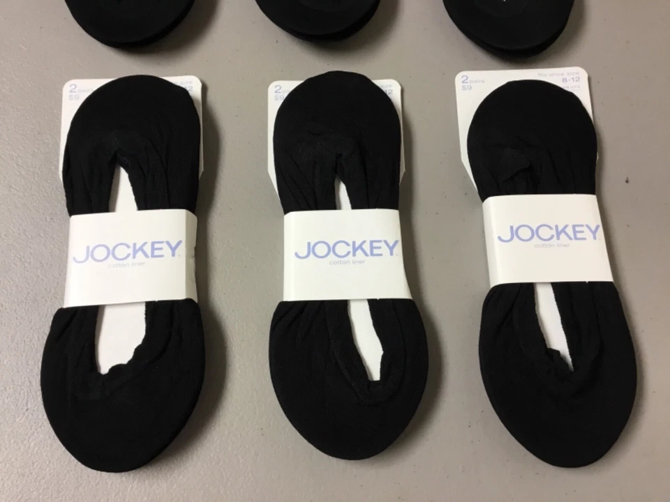 Nuevo con etiquetas Para mujeres EE. UU. Jockey Algodón Forro Calcetín Zapato Talla 8-12 Negro 12 Pares #1445L Foto 2 de 3