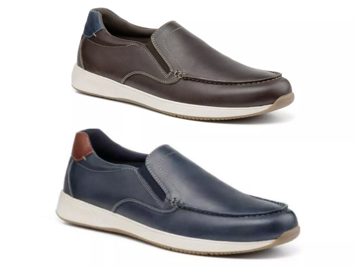Hotter Mens Soft Leather Slip on Shoes Moccasin Casual Walking
