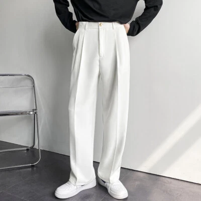 Men's Straight Pants Wide Leg Suit Trousers Dress Business Men's Straight Pants Wide Leg Suit Trousers Dress Business