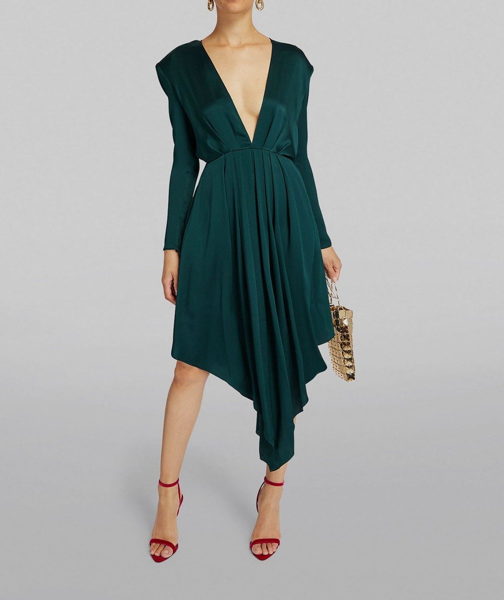 $3516 Alexandre Vauthier Women's Green Silk Pleated V-Neck Dress Size 36 | eBay $3516 Alexandre Vauthier Women's Green Silk Pleated V-Neck Dress Size 36 | eBay