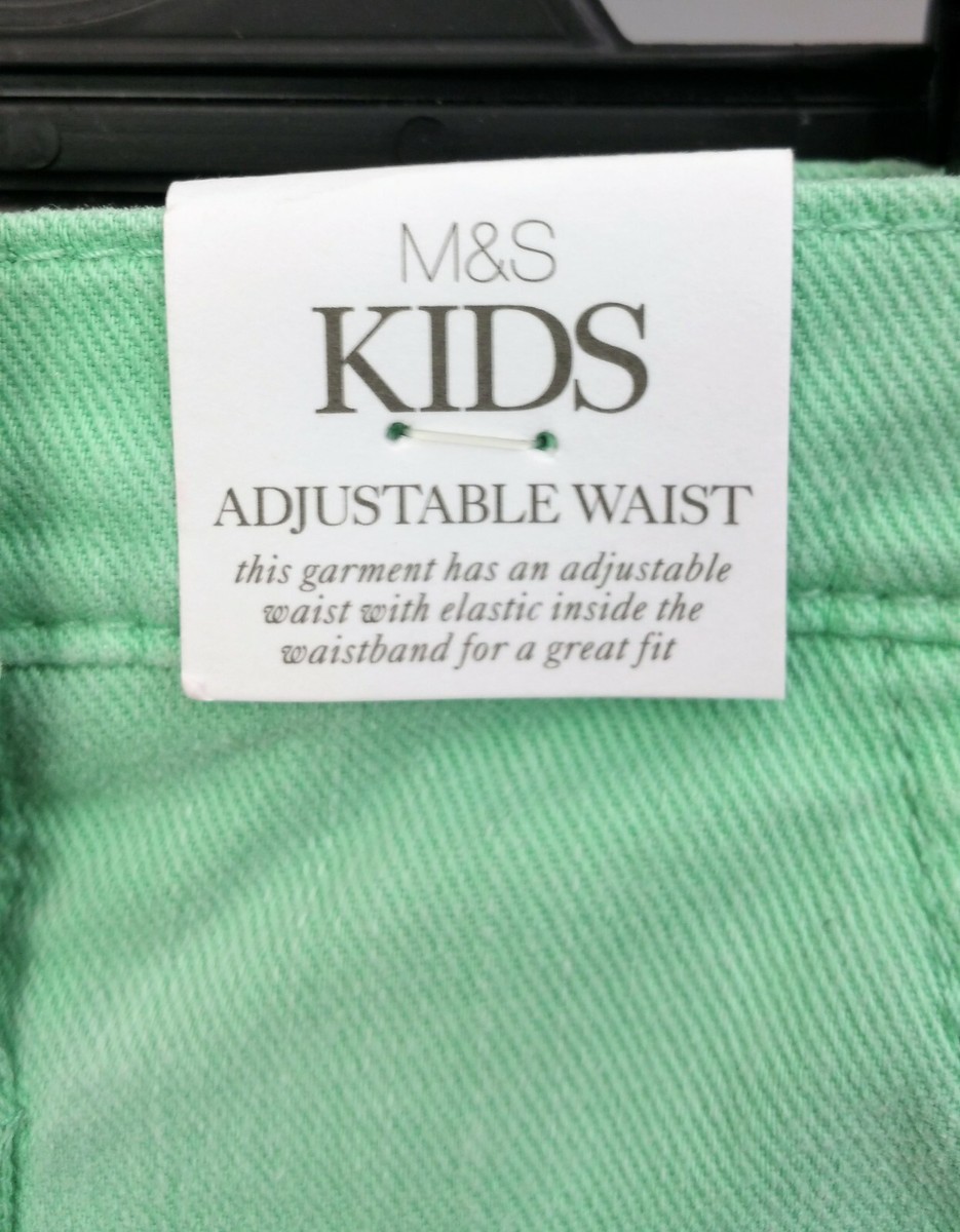 Short En Denim Stretch Bébé Fille M&S - Taille 3-6 Mois / 6-9 Mois / 9-12 Mois - Vert - Neuf Avec étiquette