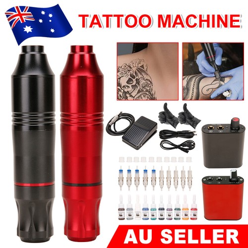 Tattoo Machine Kits Motor Pen Gun Color Inks Power Needles Beginner