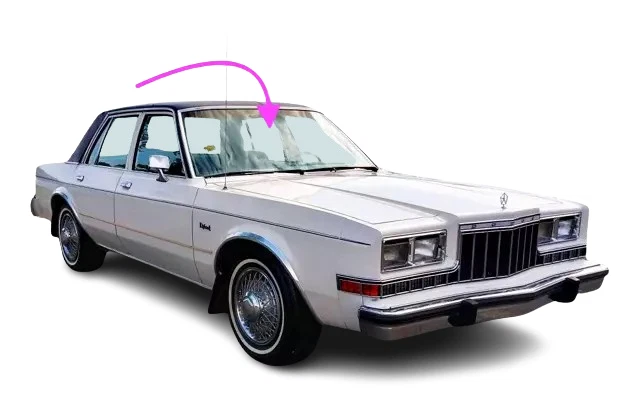 Fits: 1976-1989 Dodge & Plymouth & Chrysler Sedan & Wagon Front Windshield Glass - Image 2 of 4