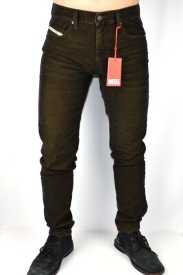 Diesel Men's D-Strukt Slim Fit Mid Waist Corduroy Trousers Pants