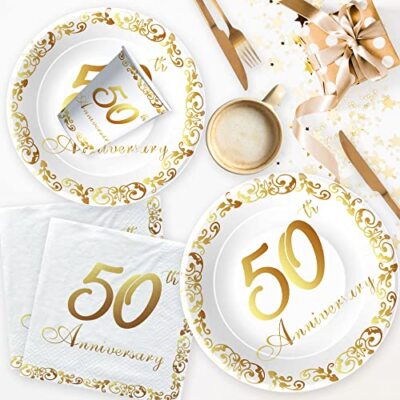 50th Wedding Anniversary Straws - 30Pcs Golden 'We Still Do' Paper Straw Decorations