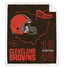 Cleveland Browns NFL 60'' x 70'' State Icon Sherpa Throw Blanket
