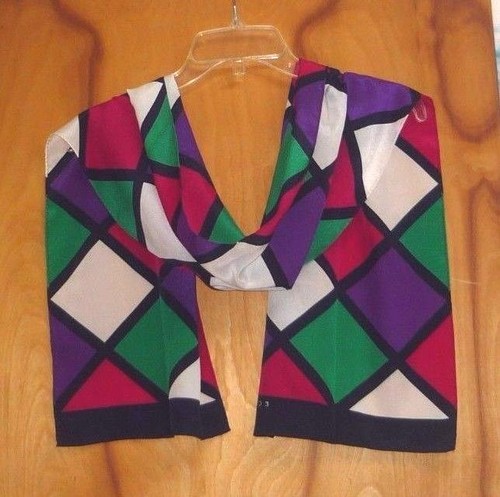Echo Very Elegant Bright Colors Geometrical Shapes Design 100% Luxurious Silk!