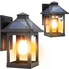Solar Wall Lights Pathway Lantern Motion Sensor LED Bulb Outdoor Lamp Waterproof