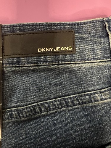 DKNY Jean Shorts - Women’s Size 8 - Bermuda Dark Wash Cuffed Stretch New W.T. - Picture 20 of 22