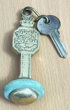 K.D.A.K. Imperial Hotel Copenhagen Denmark Bronze Hotel Room Key #201 Fob