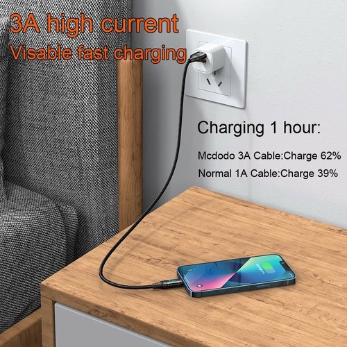 Mcdodo Digital Display USB Fast Charging Cable Data Cord For iPhone 13 12 11 Pro - Picture 3 of 11