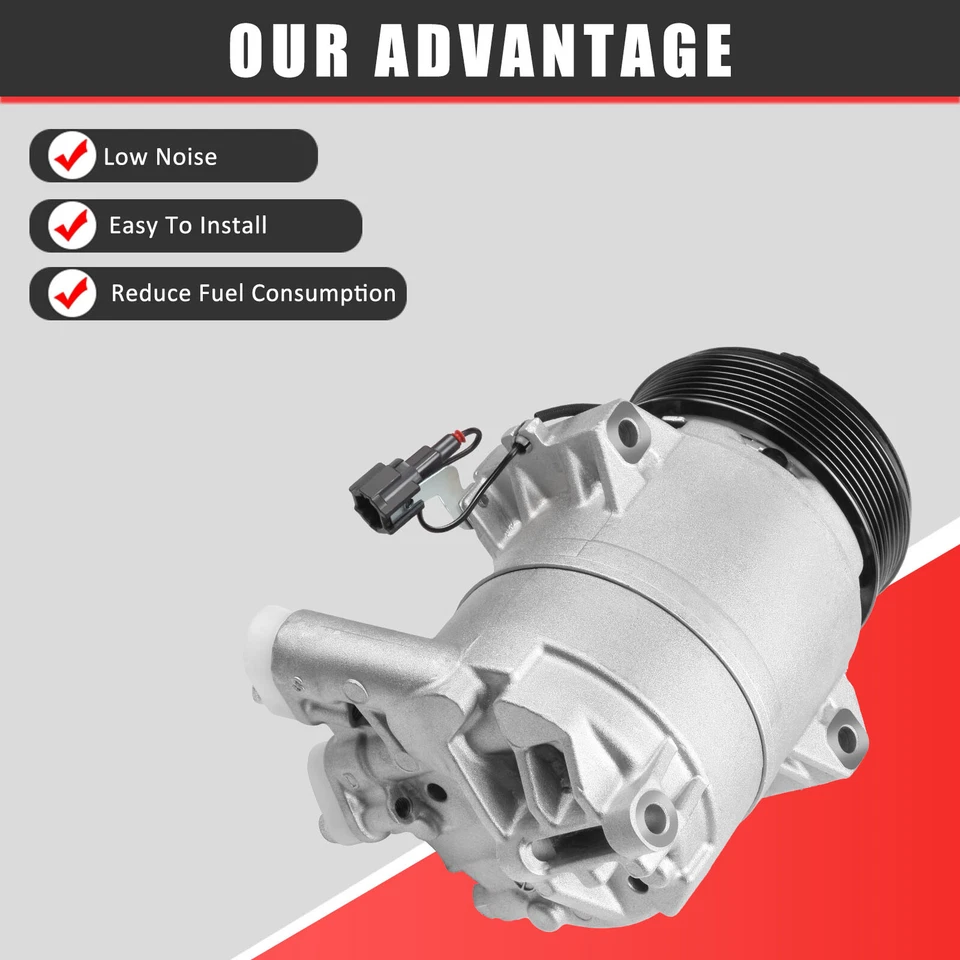 Compresor de aire acondicionado para Nissan Pathfinder 2005-2011 2012 para NV1500 2012-2019 4,0 L Foto 3 de 4