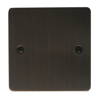 G&H FAC31 Flat Plate Antique Copper 1 Gang Single Blank Plate