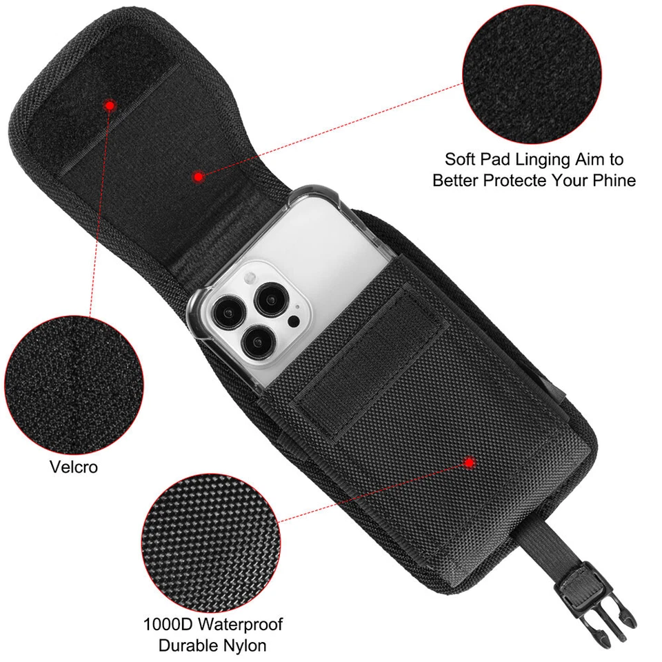 Nylon Vertical Travel Phone Carry Holster For Samsung Galaxy S25 Ultra / S25+ - Image 4 of 4