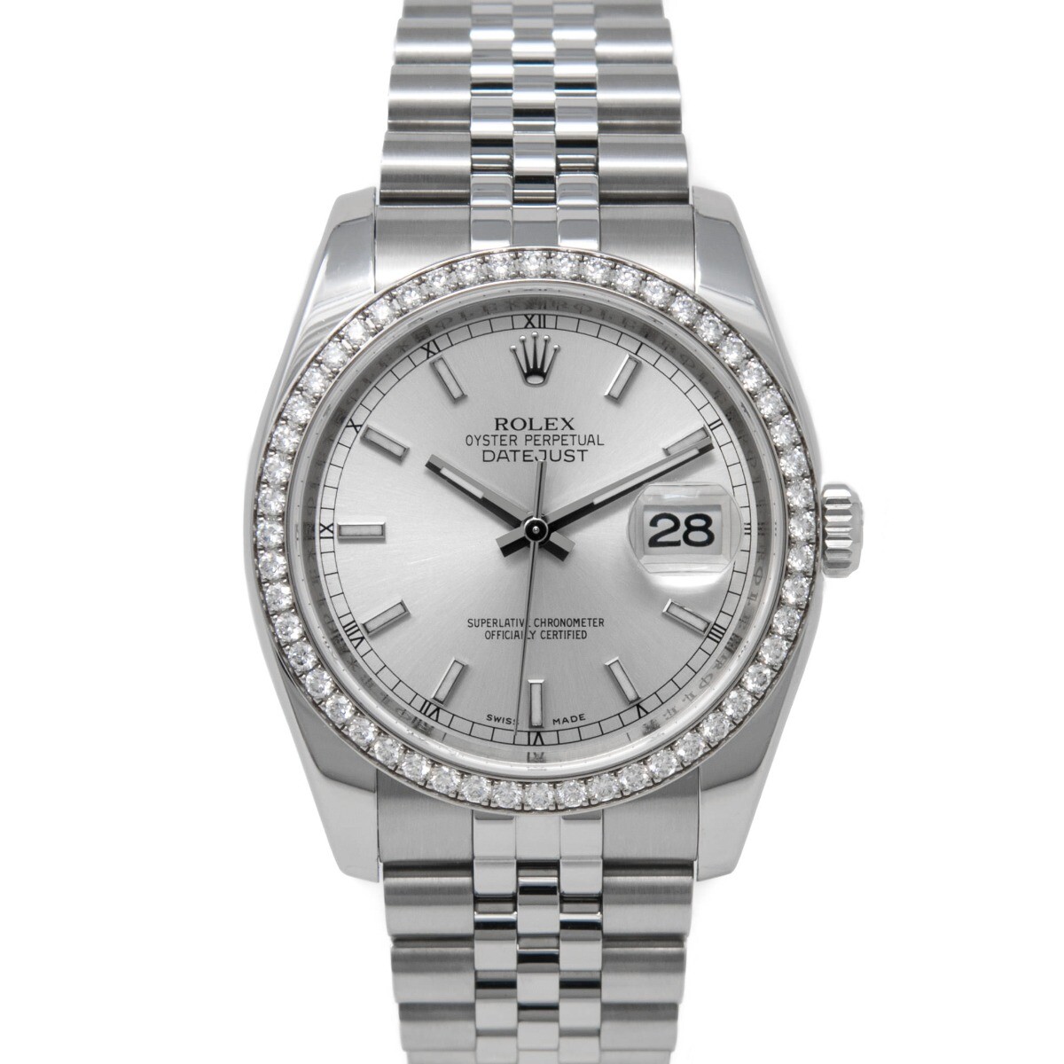 Rolex Datejust 36 116244 Steel & White Gold Silver Index, Jubilee - Pre-owned