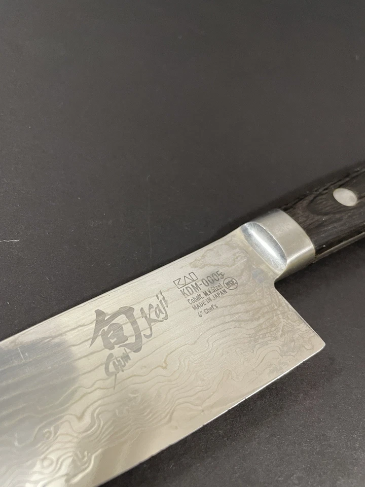 Shun Kaji 6" Chef's Knife Damascus - Model # KDM-0005 - Great Condition - Image 2 of 4