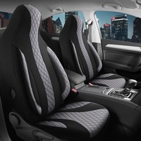 Pilot SitzbezüGe Passend FüR Chevrolet Epica (Schwarz-Grau) | 2X Vorne | Prime