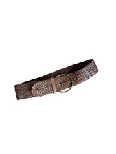 Banana Republic Braided 2.5" Wide Belt Brown Leather Boho Western y2k - Size S