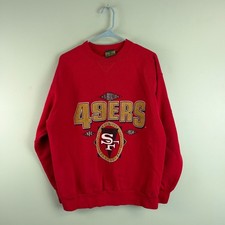 Vintage San Francisco 49ers Mens XL RED Graphic Sweatshirt USA Made 1990s NMF