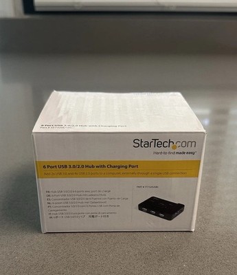StarTech 6-Port USB 3.0/2.0 Hub w Charging Port ST7320USBC Open Box