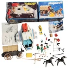 Vintage Playmobil 3534 Space Vehicle + 3273 Covered Wagon Missing Parts W Box