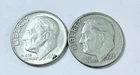 1961 D Roosevelt Dimes, 90% Silver Lot Of 2 Circulated Coins Free Shipping #8720