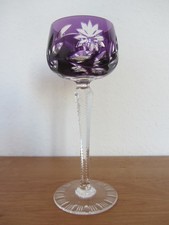 Römer-Glas E. Dressler Modell E/1981 Überfang lila violett, Bleikristall Blume