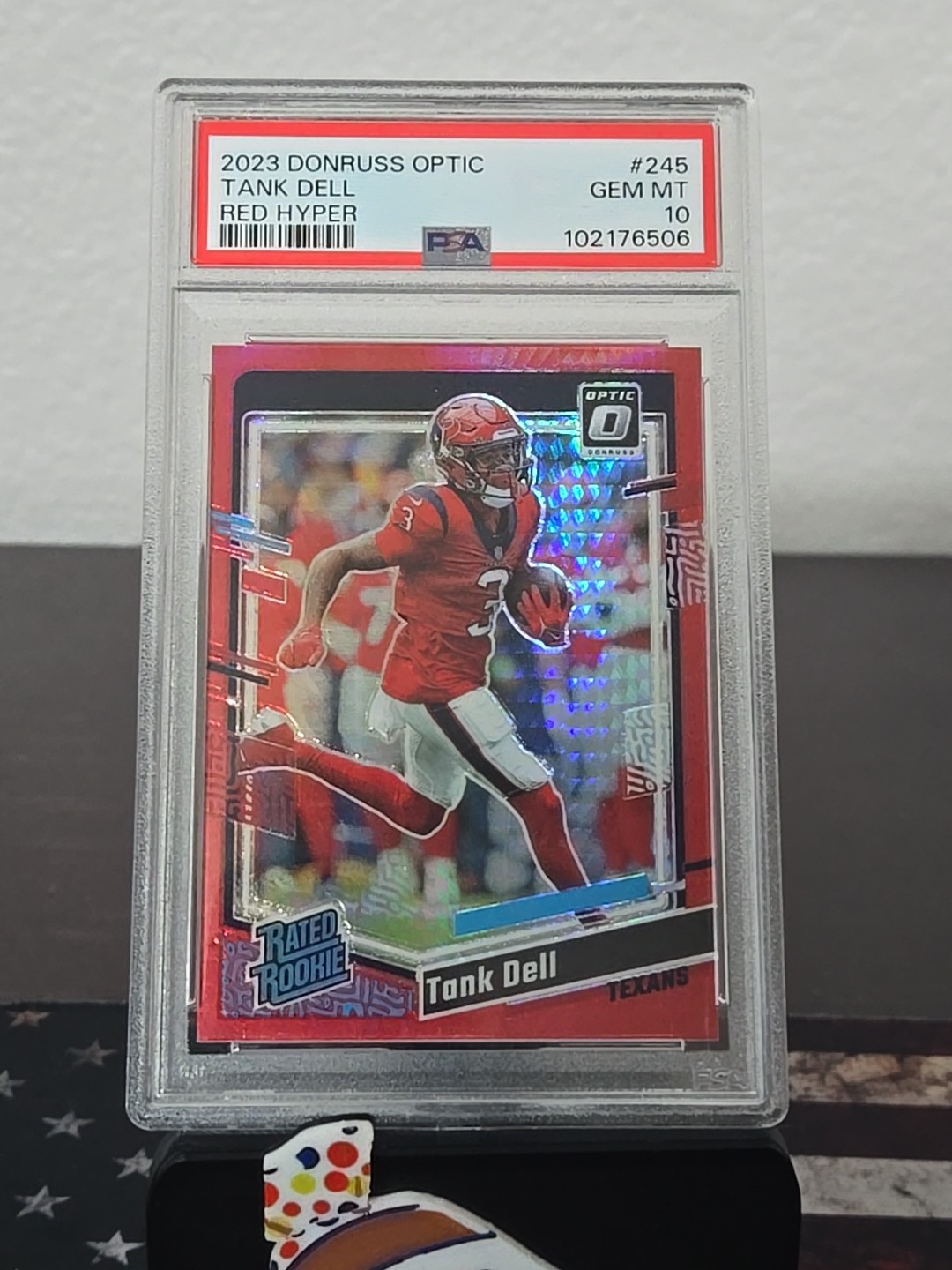 2023 Donruss Optic Tank Dell Red Hyper PSA 10 Houston Texans Rookie #245 RC