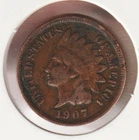 US Rare Old West 1907 Indian Head Penny Coin American Collection Shield Cent USA
