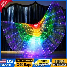 LED Wings Belly Dance Colorful Butterfly Glowing Light Up Costume Performance US