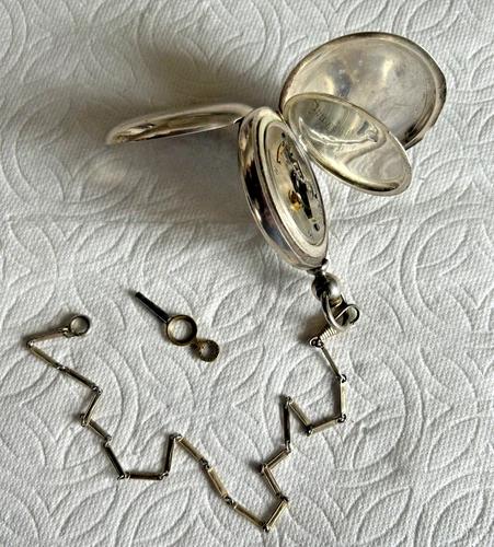 ANTIQUE 18s ILLINOIS PRINCE CHARLIE 11j  SILVER KEY WIND HUNTER POCKET WATCH