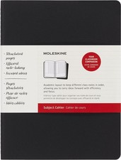 Moleskine Cahier Journal Large Ruled Black 80 Pages Soft Cover 3-Pack 5x8.25