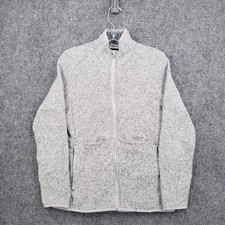 FIGS On Shift Sweater Knit Jacket Womens S Small Heather Gray Full Zip Scrubs