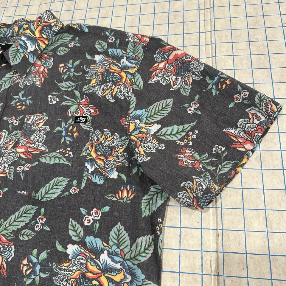 Camisa Arte Abstracto Hawaiano Campamento Botón Hombres Grande Estilo Tradicional Americano Foto 3 de 4