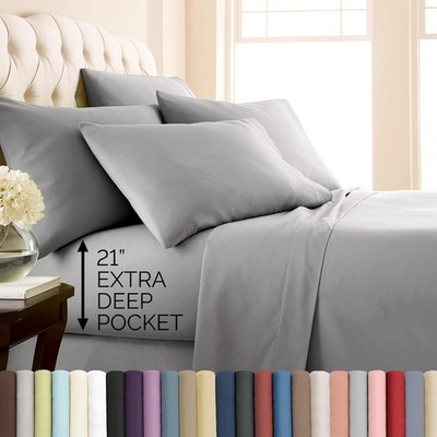 Southshore Fine Living, Inc. Twin XL Sheet Set 4 Piece, 21 Inch Deep Pocket B...