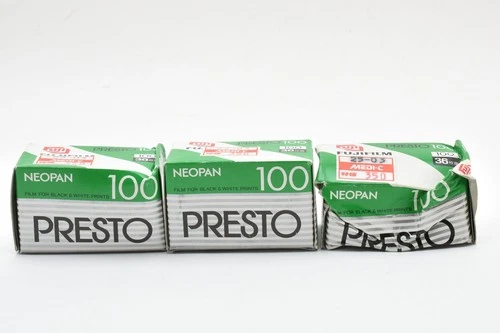 Fujifilm Neopan Presto 100 B&W 35mm Film 36 exp Lot of 3 Rolls Japan - 5069
