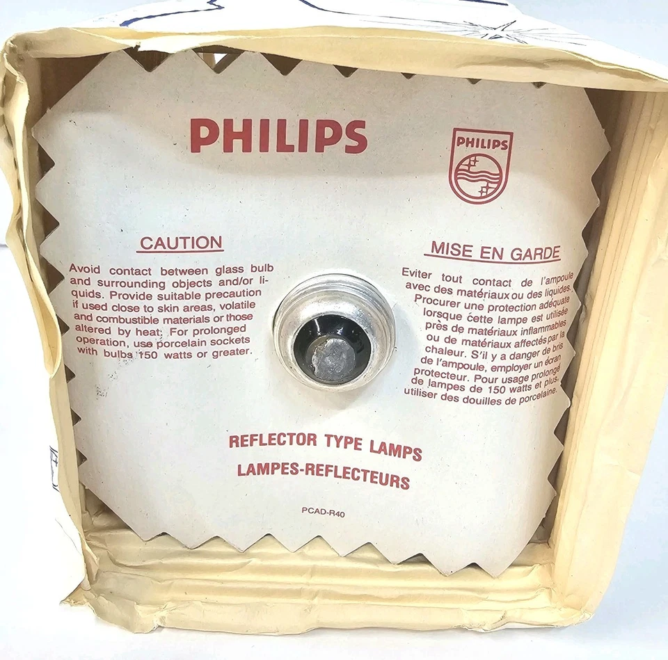 24 Philips 100W REFLECTOR Indoor FLOOD LIGHT BULB LAMP PCAD-R40 USA VINTAGE NOS! - Image 3 of 4