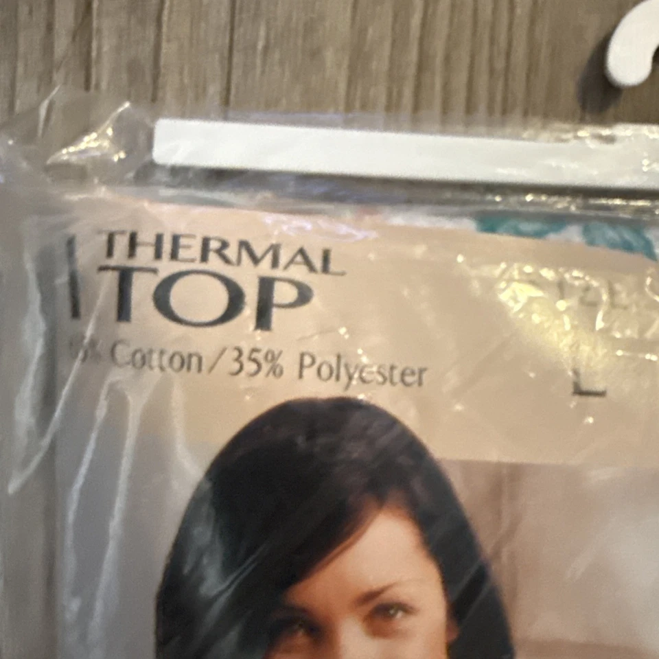 NUEVA Camisa Térmica Hanes 1997 De Colección Top Para Mujer Talla Grande Floral Tejido Waffle Foto 2 de 4