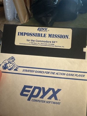 C64 Impossible Mission Commodore 64 5.25  Floppy Disk Game Epyx 1984 w Insert