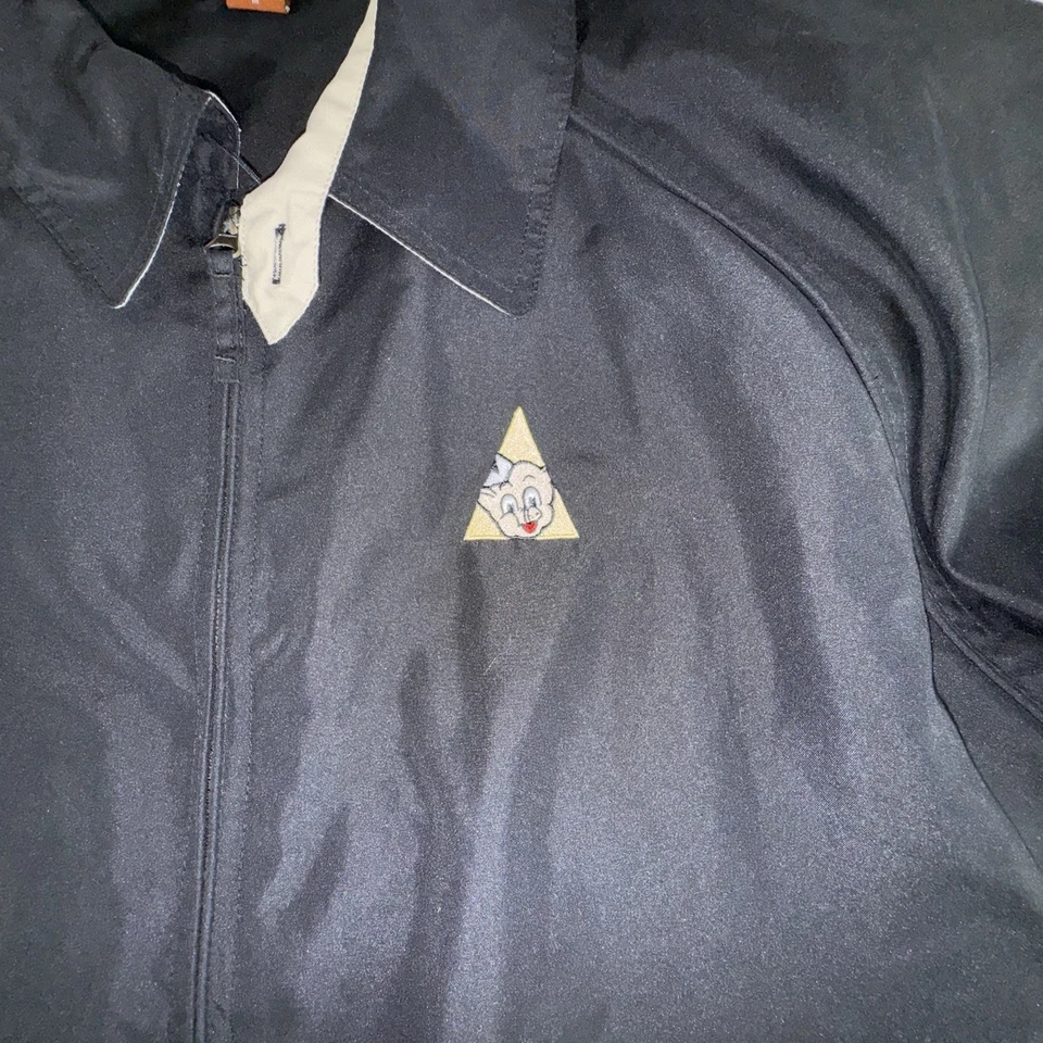 Chaqueta de Empleado Piggly Wiggly De Colección Hombres Mediana Negra Bordada Logo Cremallera Completa Foto 3 de 4