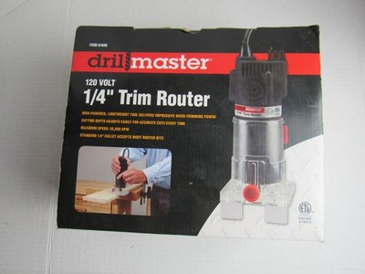Drill Master 1/4'' Trim Router 1/2HP 2.4A Woodworking Shop Electric Hand Tool