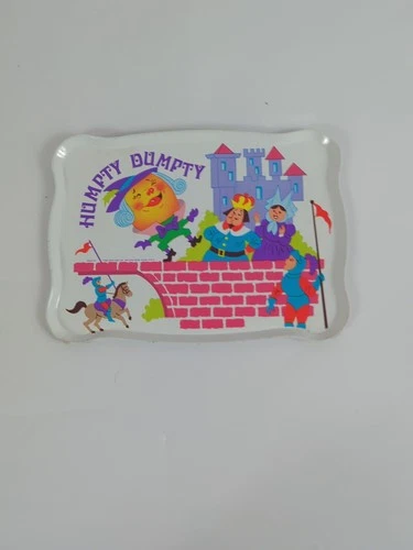 Vintage Ohio Art Co Humpty Dumpty Tin Serving Tray Nursery Rhymes Collectible