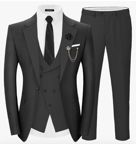 Mens Fashion Suits 3 Piece Jacket Vest Pants Formal Tuxedo Business Wedding Sets