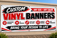 Custom Vinyl Banner, Personalized 13oz Heavy Duty Waterproof Outdoor Sign