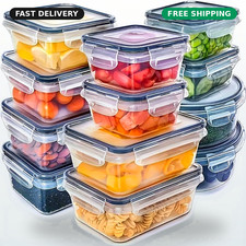 8-PC BPA-Free Airtight Food Containers with Locking Lids - Microwave/Freezer Saf